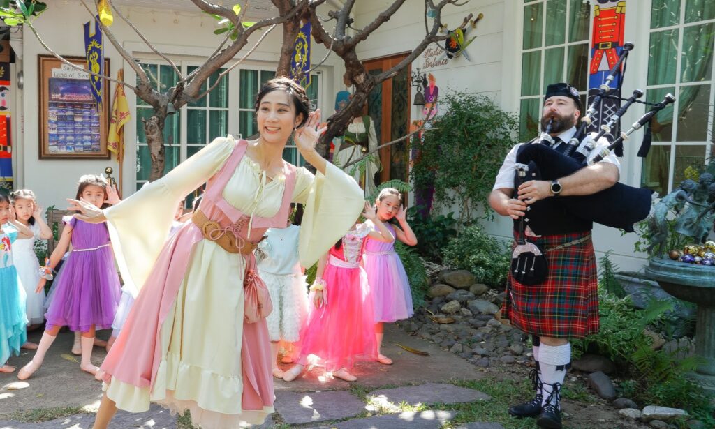 Bagpiping at a Bangkok Ballet School