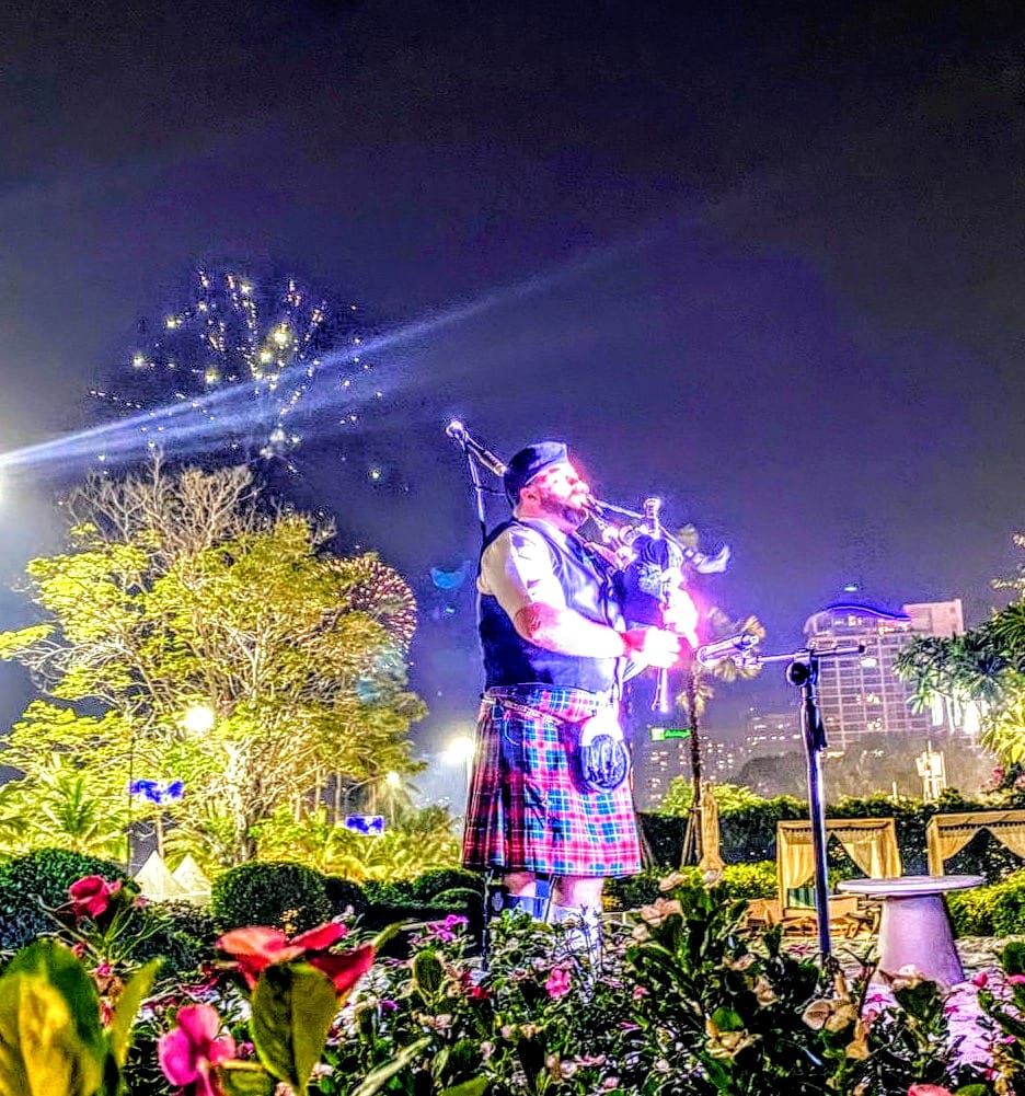Bagpiping in Pattaya For New Year's